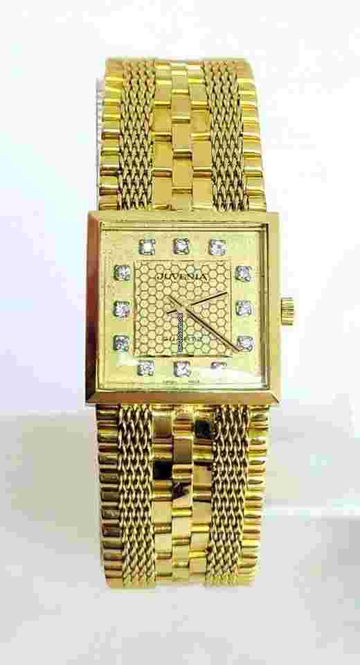 Juvenia
                           
                                 New Solid Ladies 18K Gold JUVENIA Quartz Watch 11472 w/Diamond Hour Markers