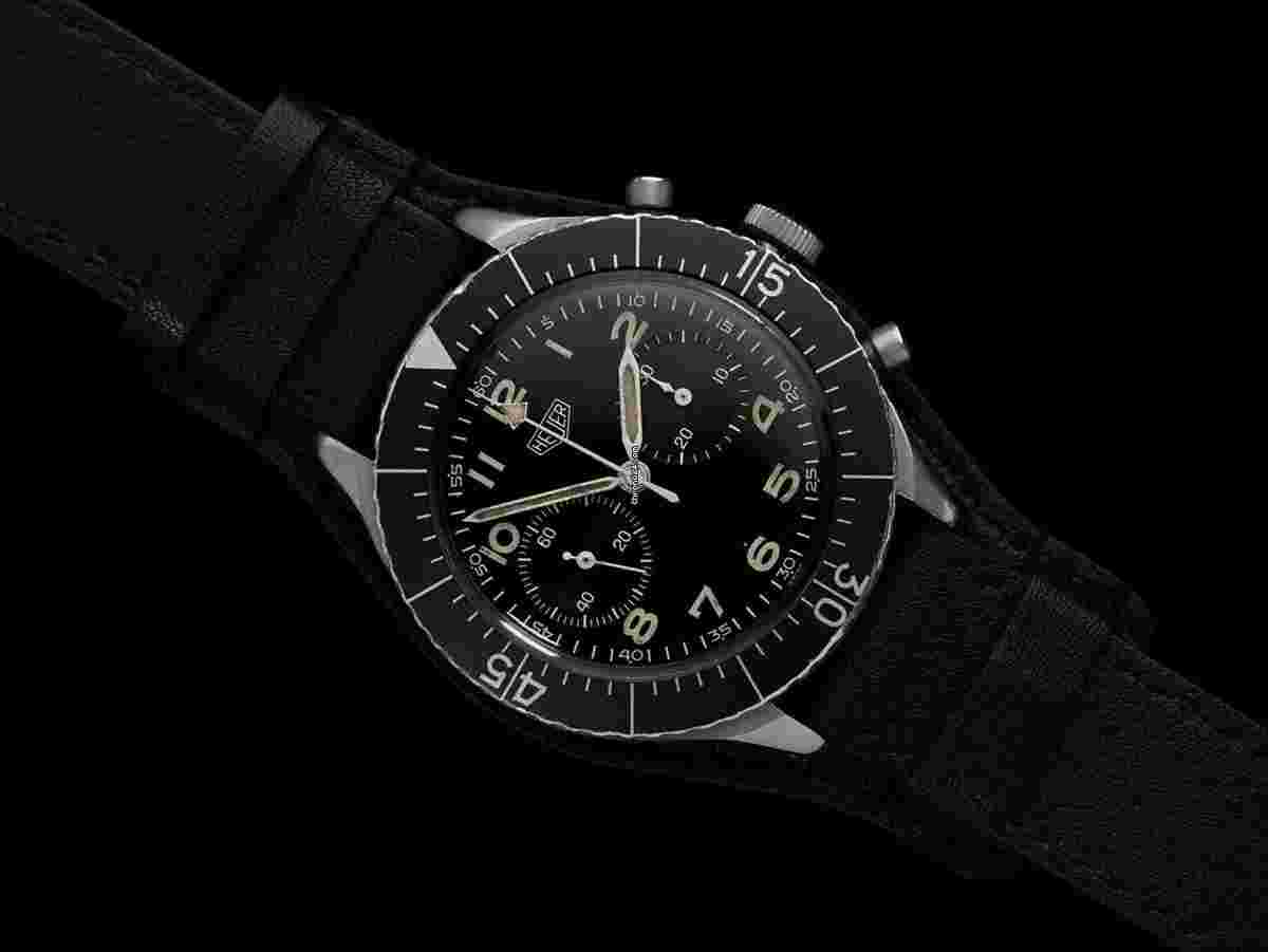 Heuer
                           
                                 1960's Bundeswehr 1550SG Vintage Flyback Chronograph Mens Watch - Stainless Steel