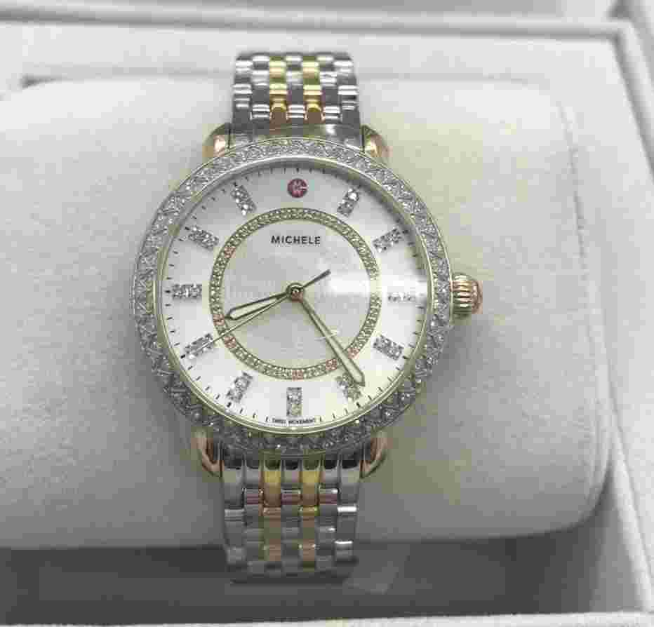 Michele
                           
                                 Sidney Classic Two-Tone Diamond Watch MWW30B000002