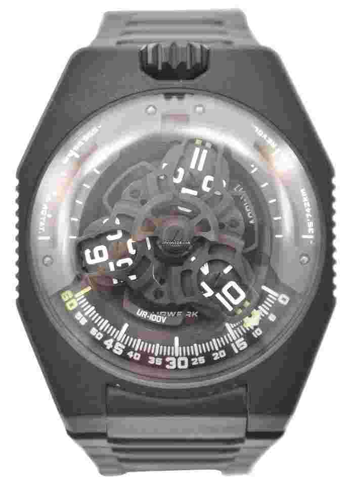 Urwerk
UR100 V FTJ Black "Full Ttitanium Jacket" in Black Titanium on Black Bracelet with Black Dial