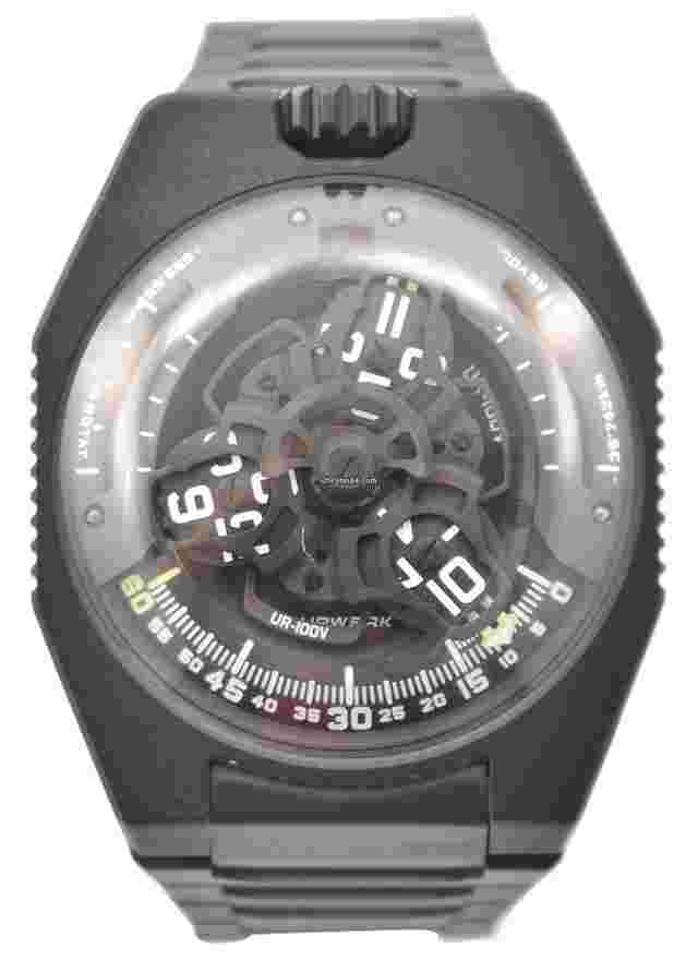 Urwerk
                           
                                 UR100 V FTJ Black "Full Ttitanium Jacket" in Black Titanium on Black Bracelet with Black Dial