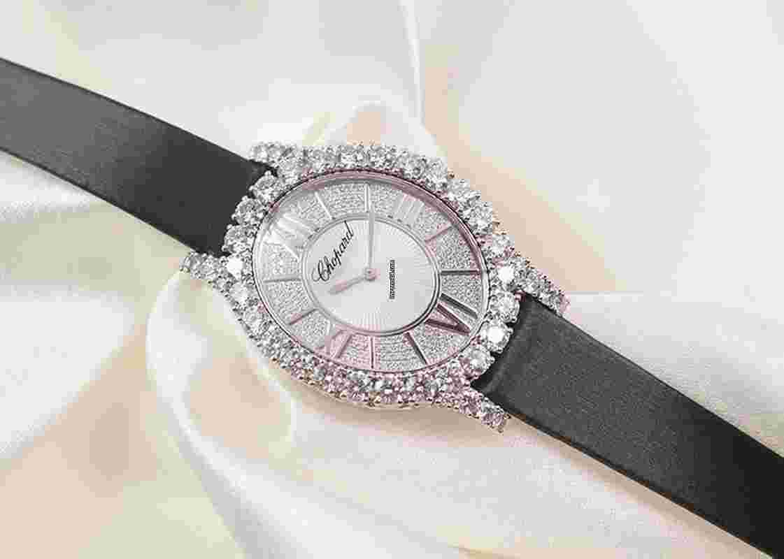 Chopard
                           
                                 L’Heure du Diamant Oval Diamond Black Satin Ladies Watch 139383-1201