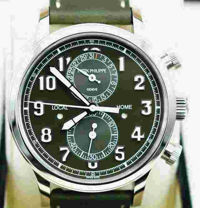 Patek Philippe Calatrava
                           
                                 NEW 2024 Calatrava Pilot Travel Time Chronograph 18KT WHITE GOLD 5924G GREEN DIAL