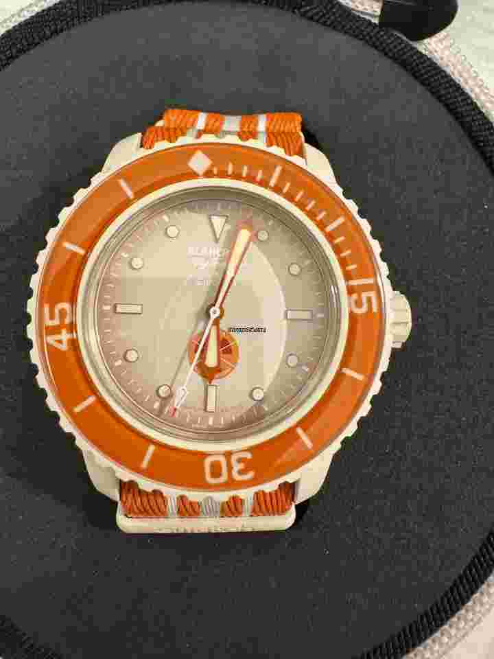 Swatch Scuba Fifty Fathoms
                           
                                 Blancpain X Swatch Scuba Fifty Fathoms “ARCTIC OCEAN” (ORANGE)