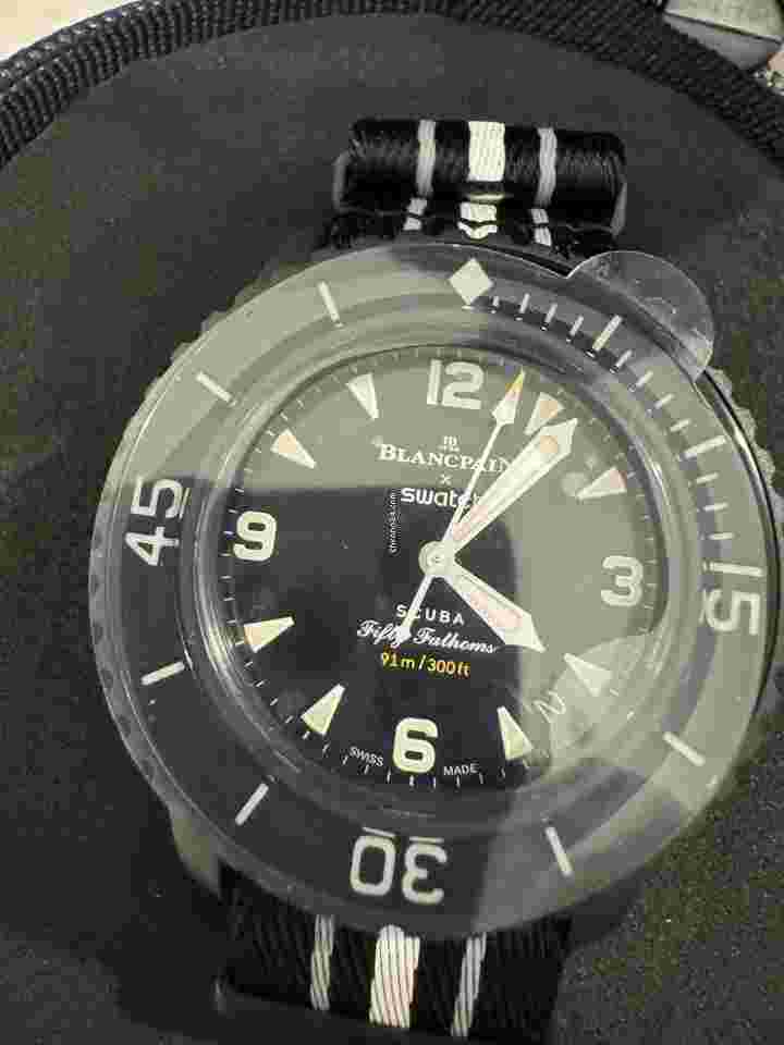 Swatch
                           
                                 Blancpain X Swatch BioCeramic Scuba “OCEAN OF STORMS” (BLACK) SO35B400 RARE