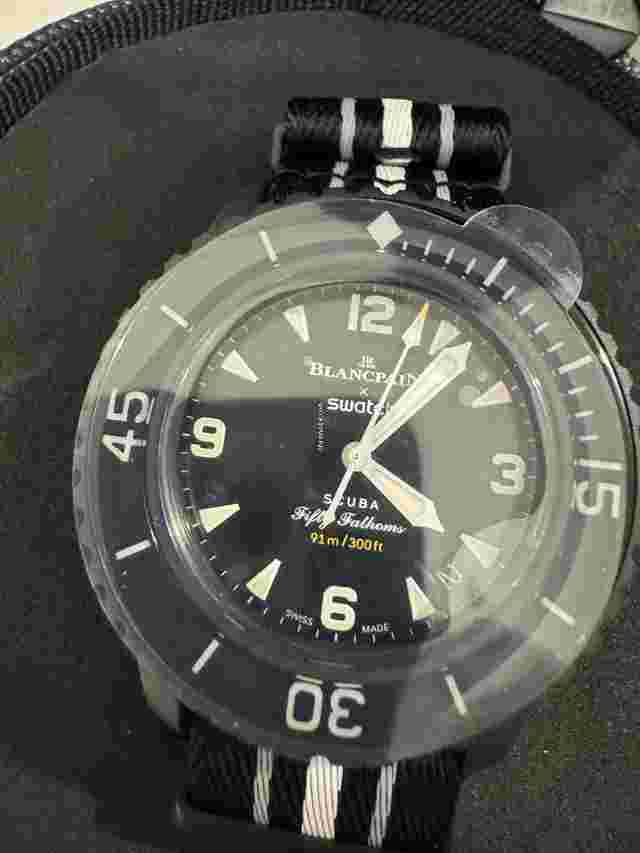 Swatch
                           
                                 Blancpain X Swatch BioCeramic Scuba “OCEAN OF STORMS” (BLACK) SO35B400 RARE