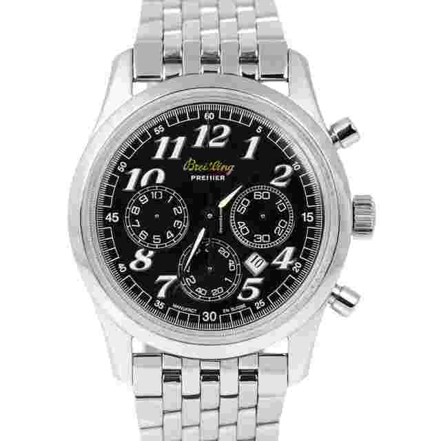 Breitling Navitimer
                           
                                 Premier Chronograph 38mm Stainless Steel Black Watch A42035