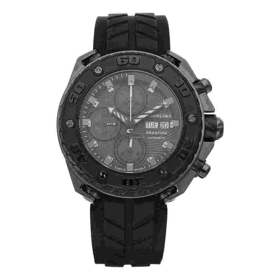Stuhrling
                           
                                 Prestige Chrono Black PVD 46 mm Valjoux 7750 Automatic Wrist Watch