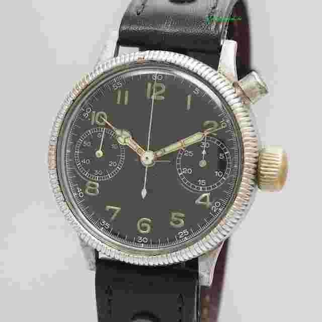 Hanhart
                           
                                 Vintage Monopusher Eindrücker Chronograph WW2 Cal.40/50 NON BRANDING-very rare