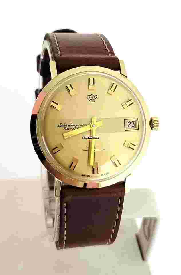 Jules Jürgensen
                           
                                 Vintage Solid 14k JULES JURGENSEN Mens Winding Watch 1960s EXLNT SERVICED