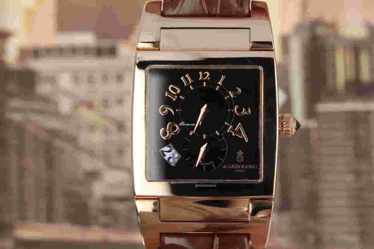 De Grisogono Instrumento N°UNO
No. Uno Double Fuseau Dual Time 18kt Rose Gold Boutique Black Lacquered Arabic