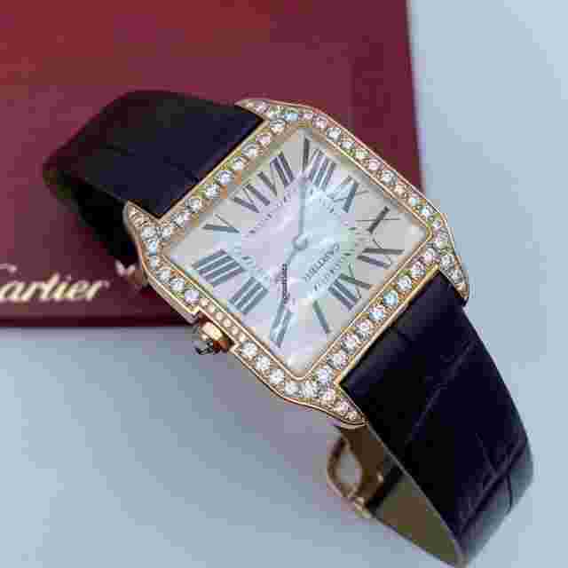 Cartier Santos Dumont
                           
                                 Rose Gold Diamond Mechanical Watch 44.4X34.6MM,Santos Dumont MC430