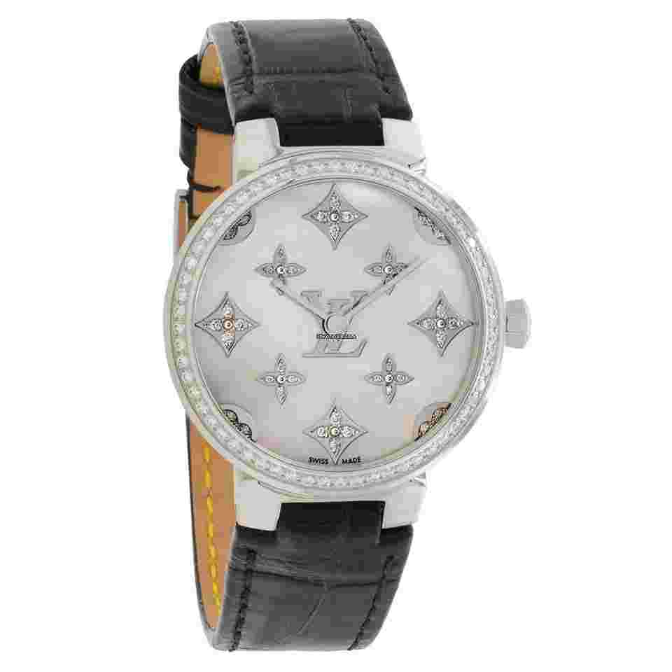 Louis Vuitton
Stainless Steel Diamond Tambour Slim Quartz QBB117