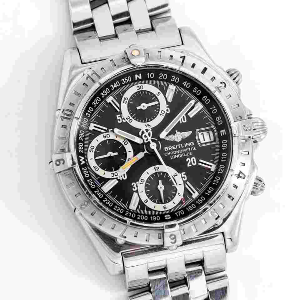 Breitling Chronomat GMT
                           
                                 2000's Breitling Chronomat Longitude GMT Chronometre Longitude Ref. A20348 Automatic Chronograph in Stainless Steel ( 14750)