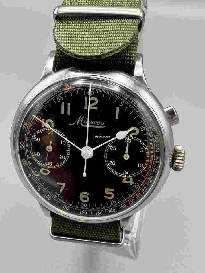Minerva
                           
                                 Vintage Pilot’s Chronograph 41 mm 1930s