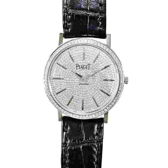 Piaget Altiplano
                           
                                 34mm White Gold - Pave Diamond Dial - Black Crocodile Strap G0A36128