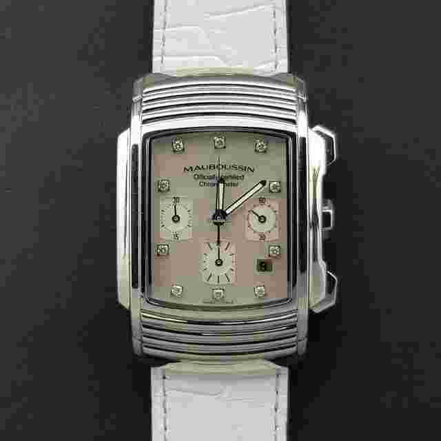 Mauboussin
                           
                                 Fouga Chronograph Men Dial Madreperla and Diamond Very Good condition stahl steel Diam1335