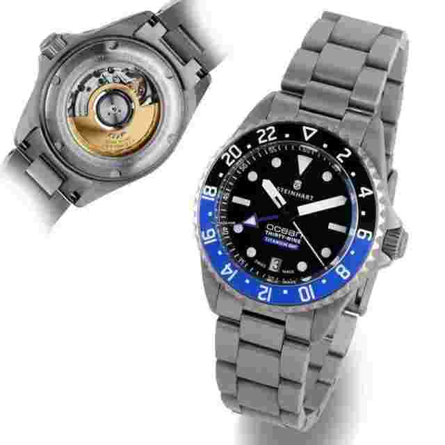 Steinhart
                           
                                 Ocean 39mm GMT Titan Premium Ceramic Swiss Automatic Watch 103-1384