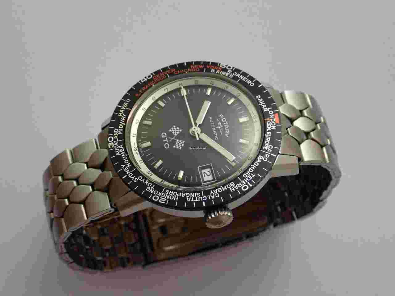Rotary
                           
                                 Vintage Automatic GTO Swiss Men's GMT Watch 70's