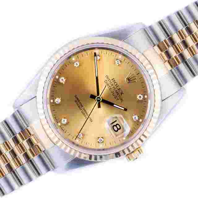 Rolex Datejust 36
                           
                                 Oyster Perpetual Datejust Champagne Diamond 16233 1993 (Full Set)