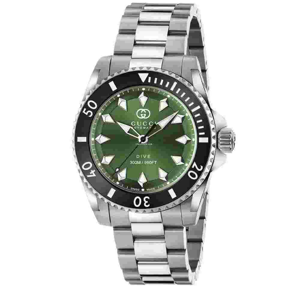 Gucci Dive
40 mm Stainless Steel 300 m Green Dial Ceramic Bezel YA136363