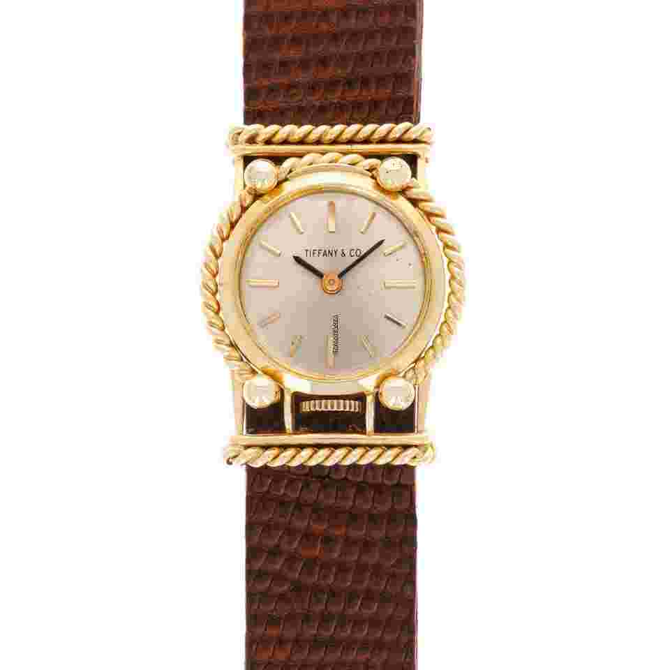 Tiffany
& Co. Schlumberger Yellow Gold Watch with Engraving