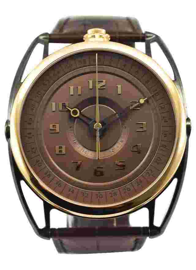 De Bethune DB28
                           
                                 Maxichrono in Rose Gold and Zirconium - Piece Unique on Brown Leather Strap with Brown Dial