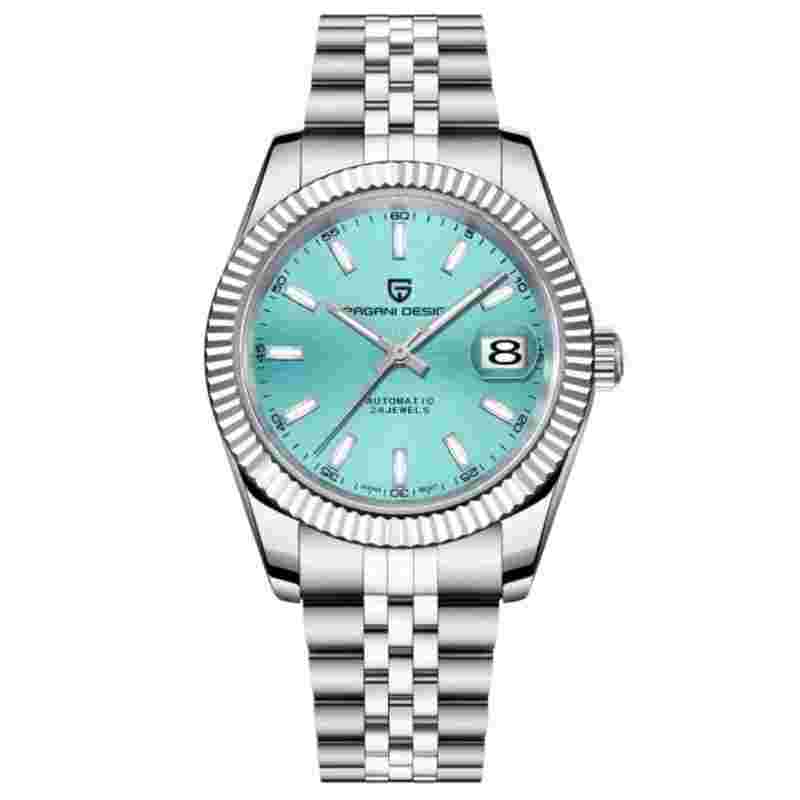 Pagani Design PD1645 Tiffany Dial Datejust 41 Homage Jubilee Stainless Steel Bracelet Mens Watch