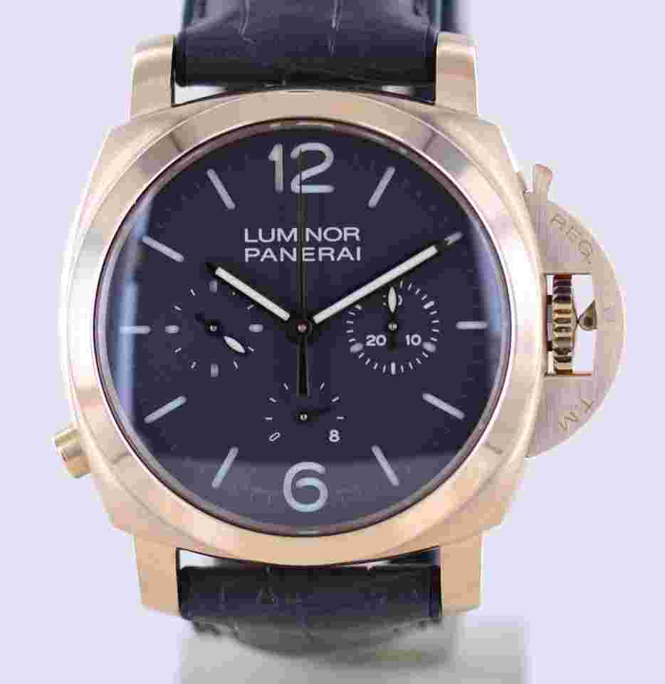 Officine Paneral Luminor Monopulsante 8-Days Chronograph 18K Roségold PAM00344 Limited B+P