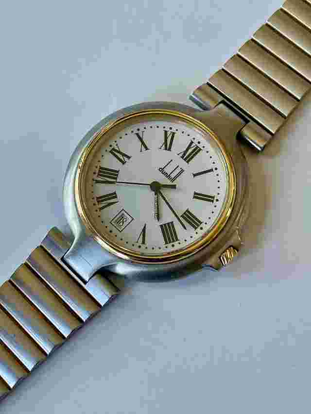Alfred Dunhill
                           
                                 Millennium Calendar Date Two Tone Gold Stainless Steel Vintage Large 37mm Swiss Made