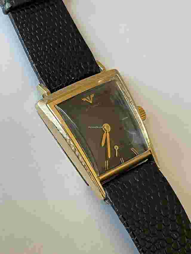 Wittnauer
                           
                                 Longines Art Deco Retro Style 10K Gold Filled Asymmetric Black Dial Vintage Swiss Made