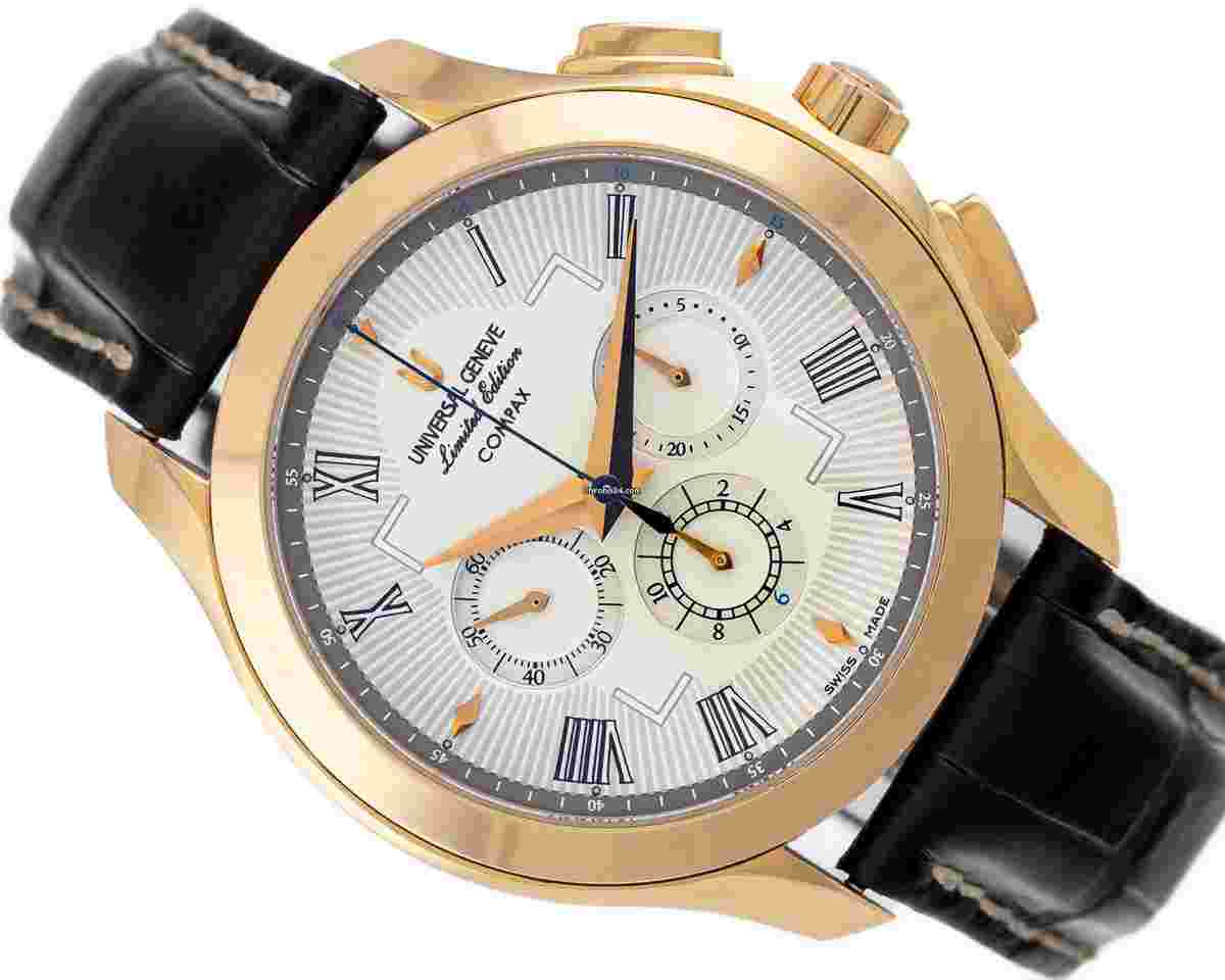 Universal Genève Compax
                           
                                 Rose Gold 18k Limited Edition 70 Pcs Ref. 484.122 Full Set