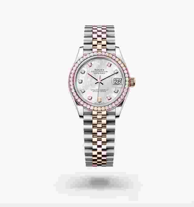 Rolex Datejust 31
                           
                                 NEW 2024 Mother of Pearl Diamond Dial Diamond Bezel Two Tone Rose Gold Jubilee