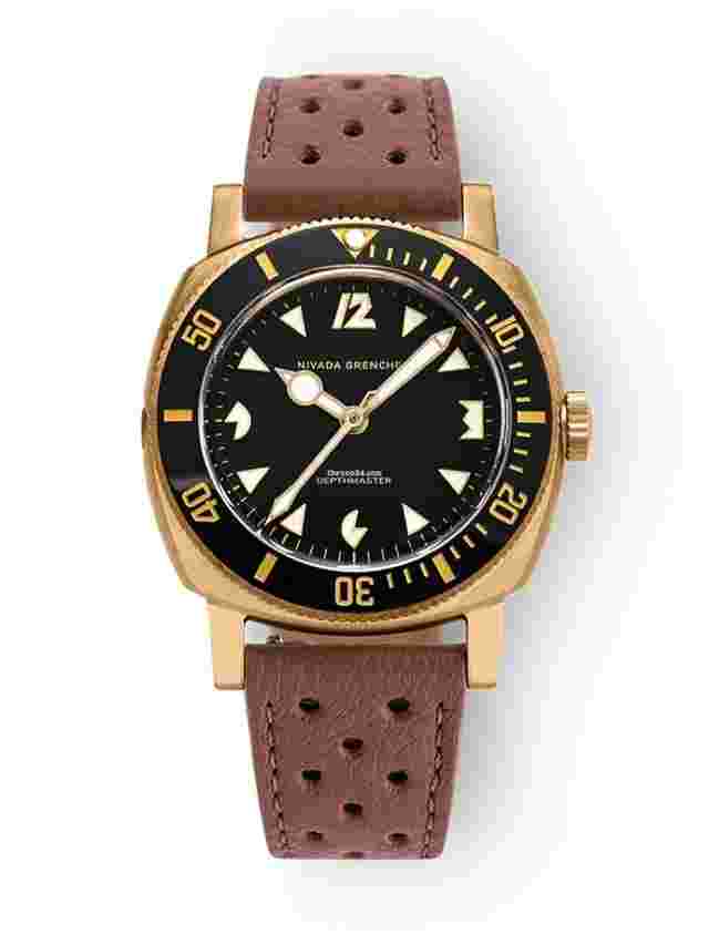 Nivada
                           
                                 IN STOCK - Depthmaster Bronze 14123A - Brown Racing Strap - Nivada Grenchen AD