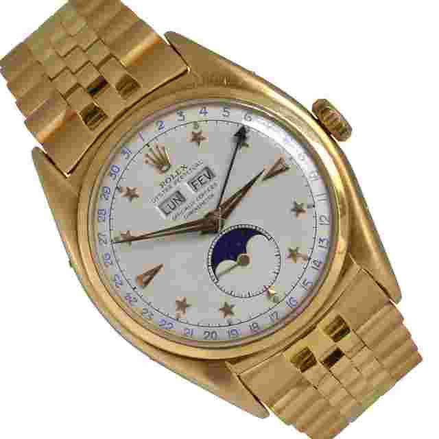Rolex Oyster Perpetual 36
                           
                                 Stelline 6062 Triple Calendar Moonphase yellow gold 18KT Full Set 1952’s