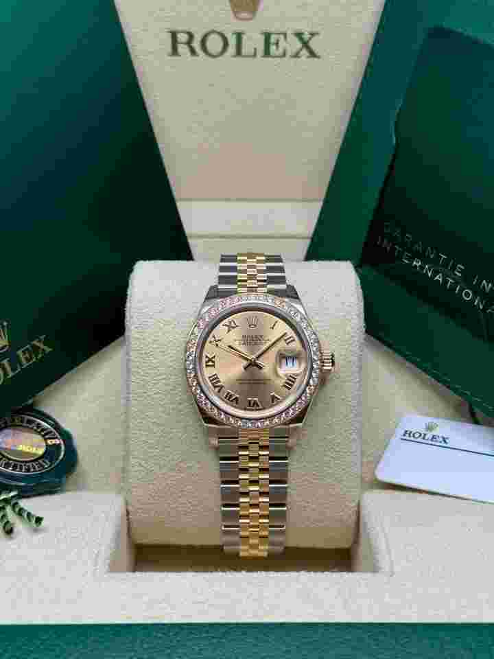 Rolex Lady-Datejust
                           
                                 NEW 2024 Champagne Roman Dial Diamond Bezel Two Tone Yellow Gold Jubilee