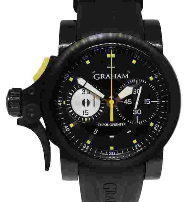 Graham Chronofighter R.A.C.
                           
                                 NOS Graham Chronofighter RAC Trigger Black Dial 46mm Watch B/P 2TRAB.B01A