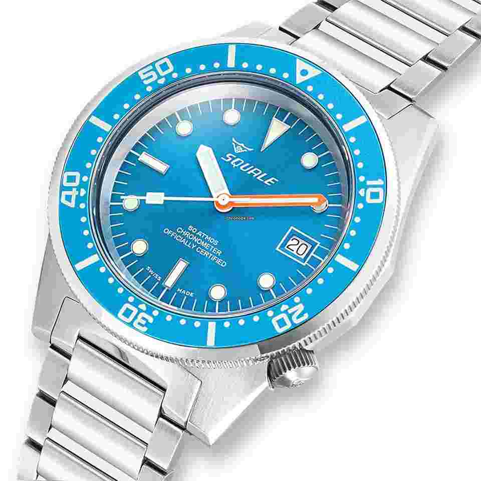 Squale
                           
                                 In Stock - 1521 Blue Ocean COSC - Steel Bracelet + Leather Strap - Official Dealer