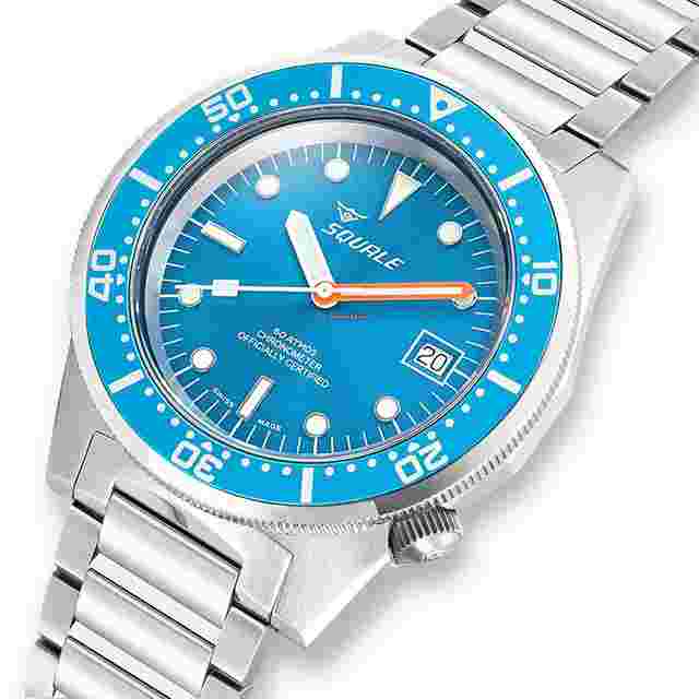 Squale
                           
                                 In Stock - 1521 Blue Ocean COSC - Steel Bracelet + Leather Strap - Official Dealer