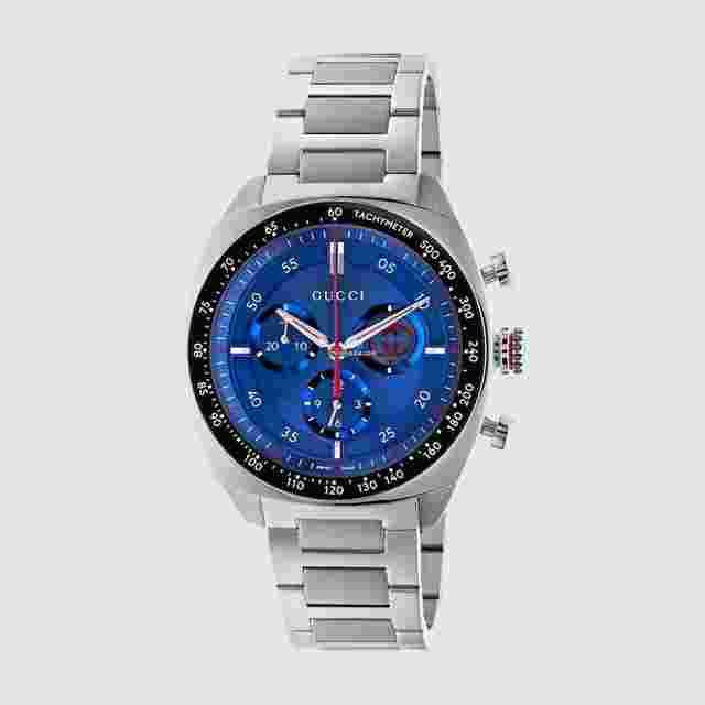 Gucci
                           
                                 Interlocking Chronograph Quartz 41mm Blue Dial Watch YA142317