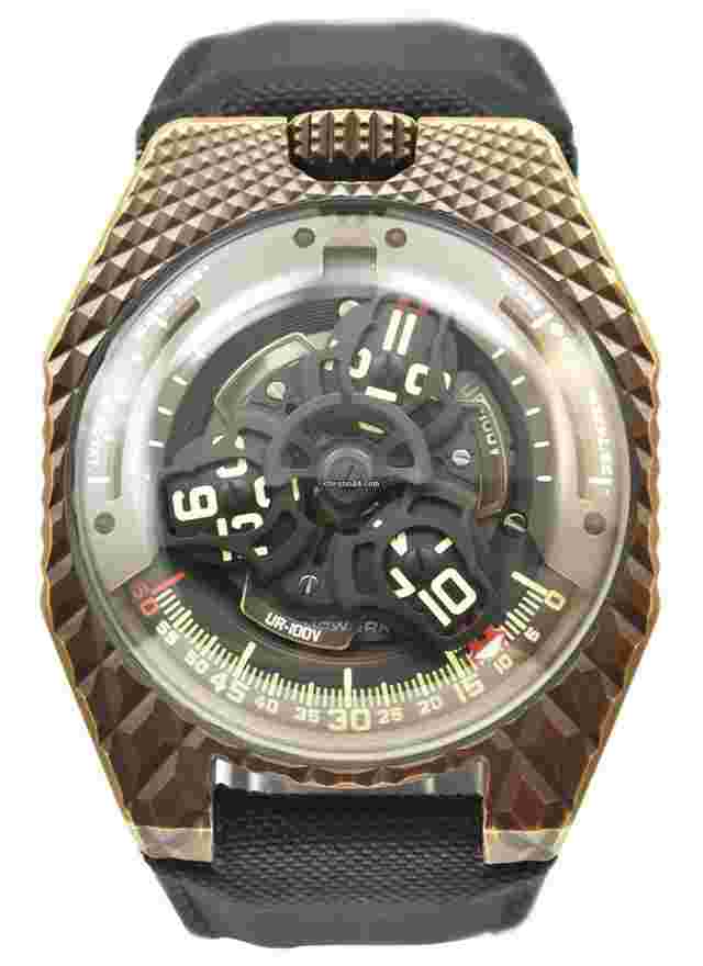Urwerk
                           
                                 UR-100 "T-Rex" in Bronze (Limited to 22 pieces) on Black Fabric Strap with Openwork Dial