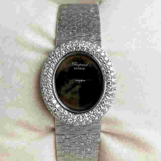 Chopard
                           
                                 Geneve 24mm 18k Weißgold 5045 Handaufzug Factory Diamanten Damenuhr