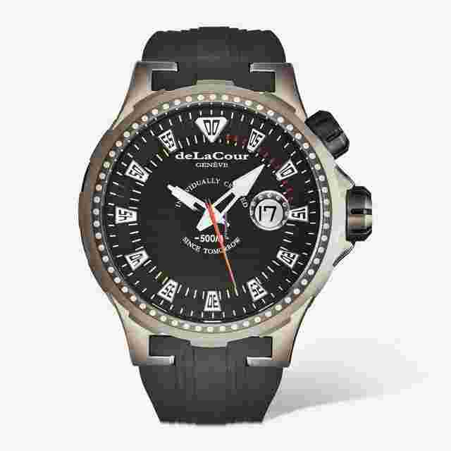 DeLaCour
                           
                                 'Promess' Deep Diver Titanium Men's Automatic Watch