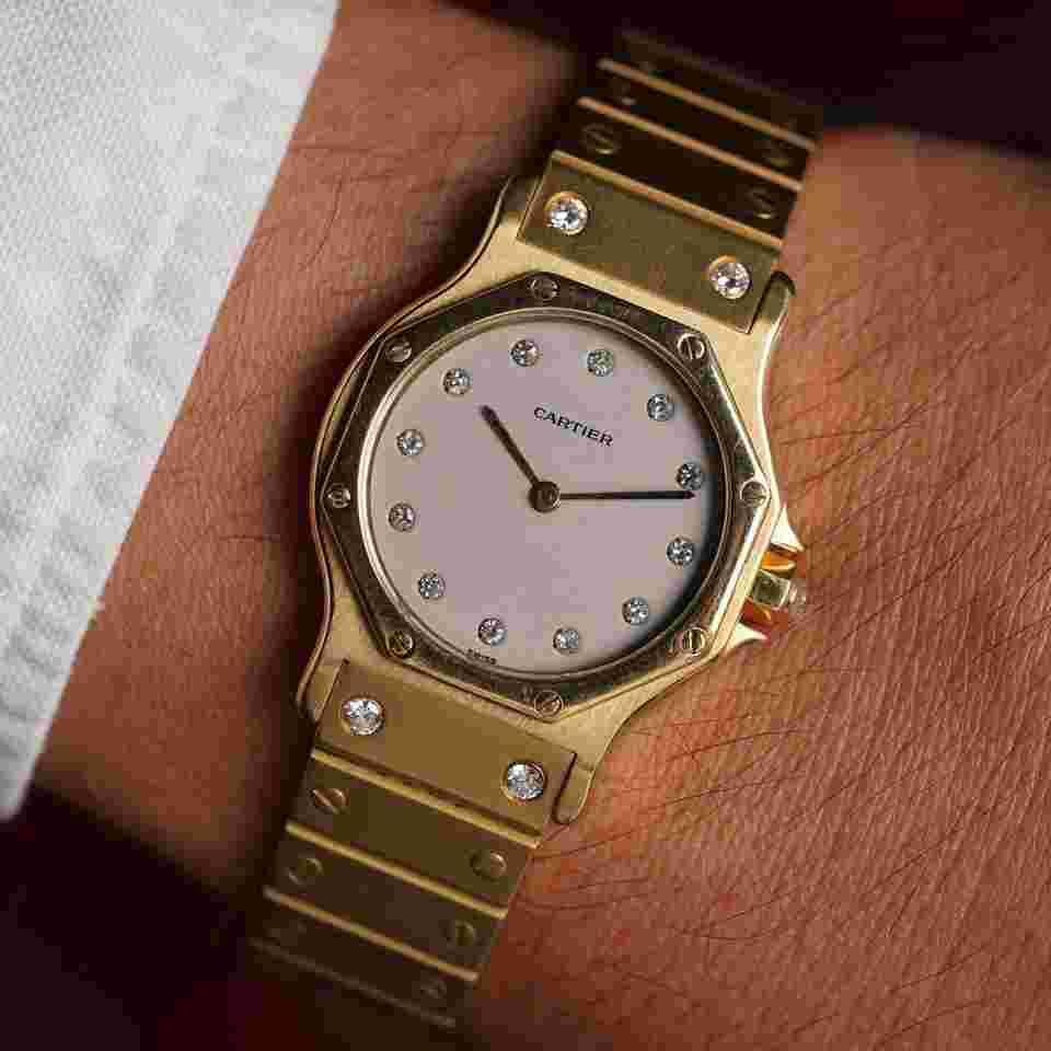 Cartier Santos
                           
                                 Octagonal Santos in 18K Yellow w Diamonds Dial