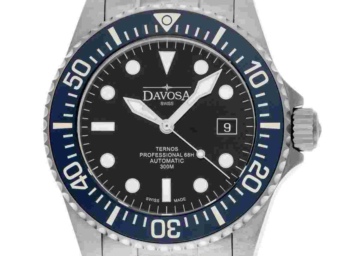 Davosa Ternos Professional 68H Stahl Automatik Armband Stahl 42mm Ref.161.538.40 Box&Pap. Full Set Neu Ternos Professional 68H