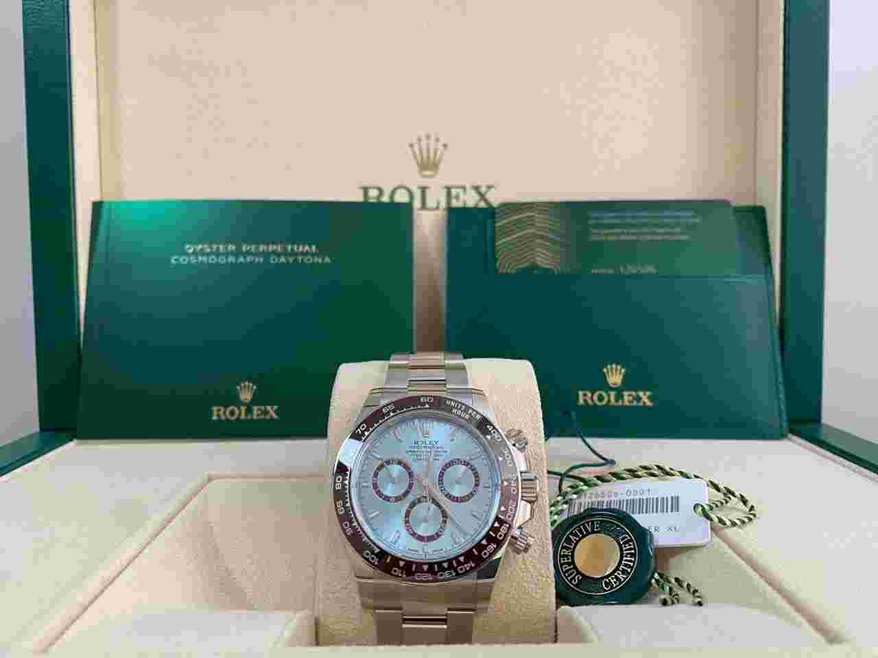 Rolex Daytona
                           
                                 NEW 2024 UNWORN Cosmograph Daytona Platinum Ice Blue Dial 126506 FULL SET