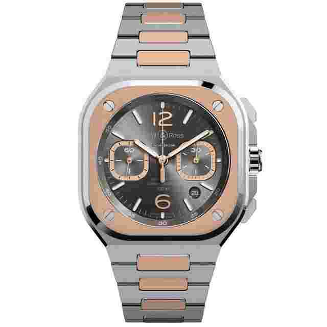 Bell & Ross BR 05
                           
                                 Chronograph 42mm Automatic Black Dial 18K Rose Gold Steel Men's Watch BR05C-RTH-STPG