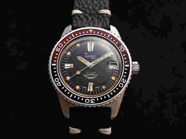 Squale
                           
                                 Very Rare Vintage Super Squale 300 Swiss Helium Valve On Crown Watch 60's