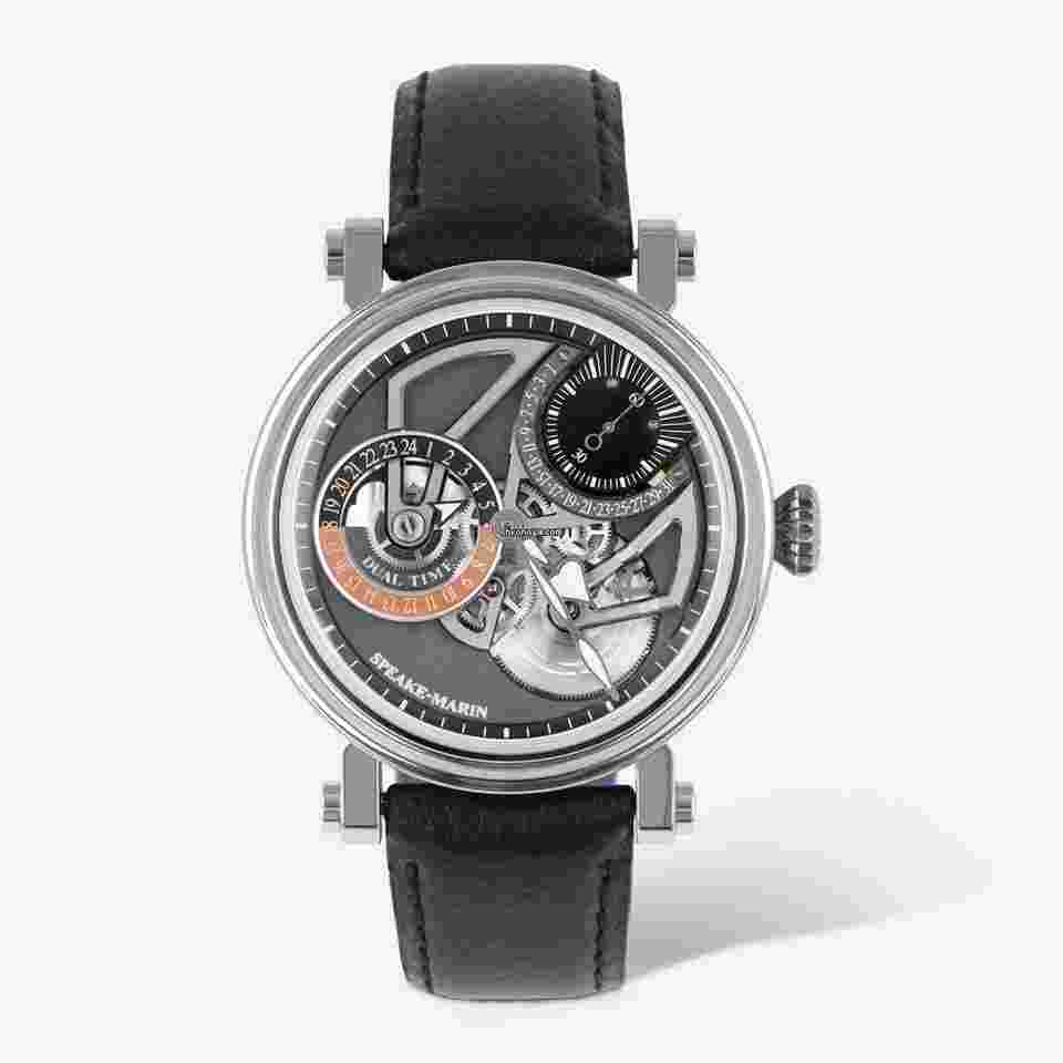Speake-Marin
One & Two Openworked Dual Time Titanium Retrograde Men's Automatic Watch