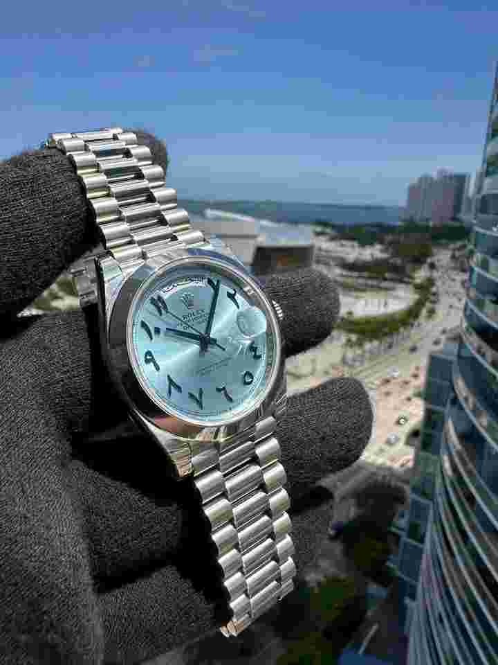 Rolex Day-Date 40
                           
                                 Ice Blue Arabic President 228206 Platinum NEW Full Set NEW